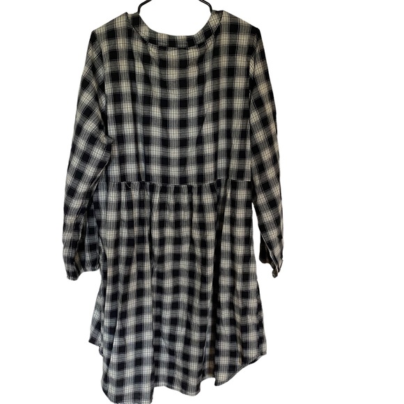 Knox Rose NEW size 1X plaid long sleeve baby doll dress - Picture 5 of 5